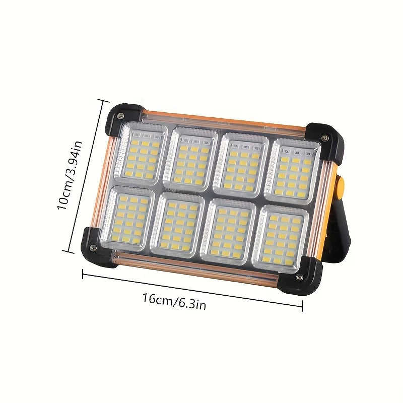 2 Pack/1Pack Rechargeable LED Solar Work Light,Portable Floodlight with 3600mAh Battery, Ideal for Camping, Emergency Power