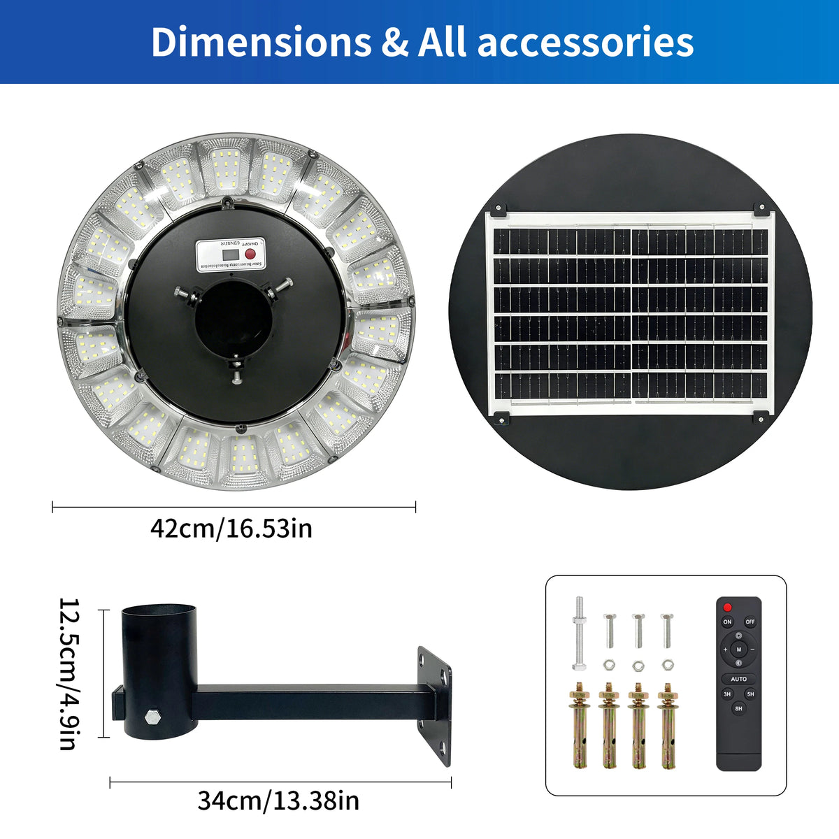Outdoor Solar Garden Light Super Bright UFO LED Solar Street Light IP44 Waterproof for Yard Patio Driveway Villa Decoration