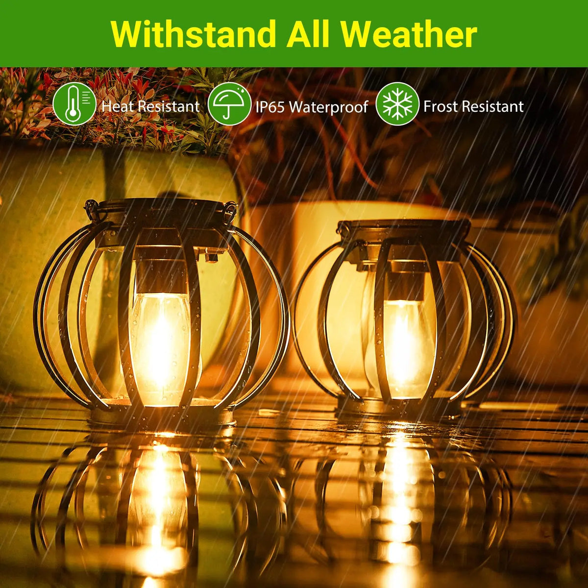 4 Pack Solar Lanterns Outdoor Waterproof, Upgraded Metal Hanging Solar Lights Outdoor Lanterns, Brighter Auto On/Off Outdoor Hanging Lantern for Yard Patio Pathway Porch Garden Decor
