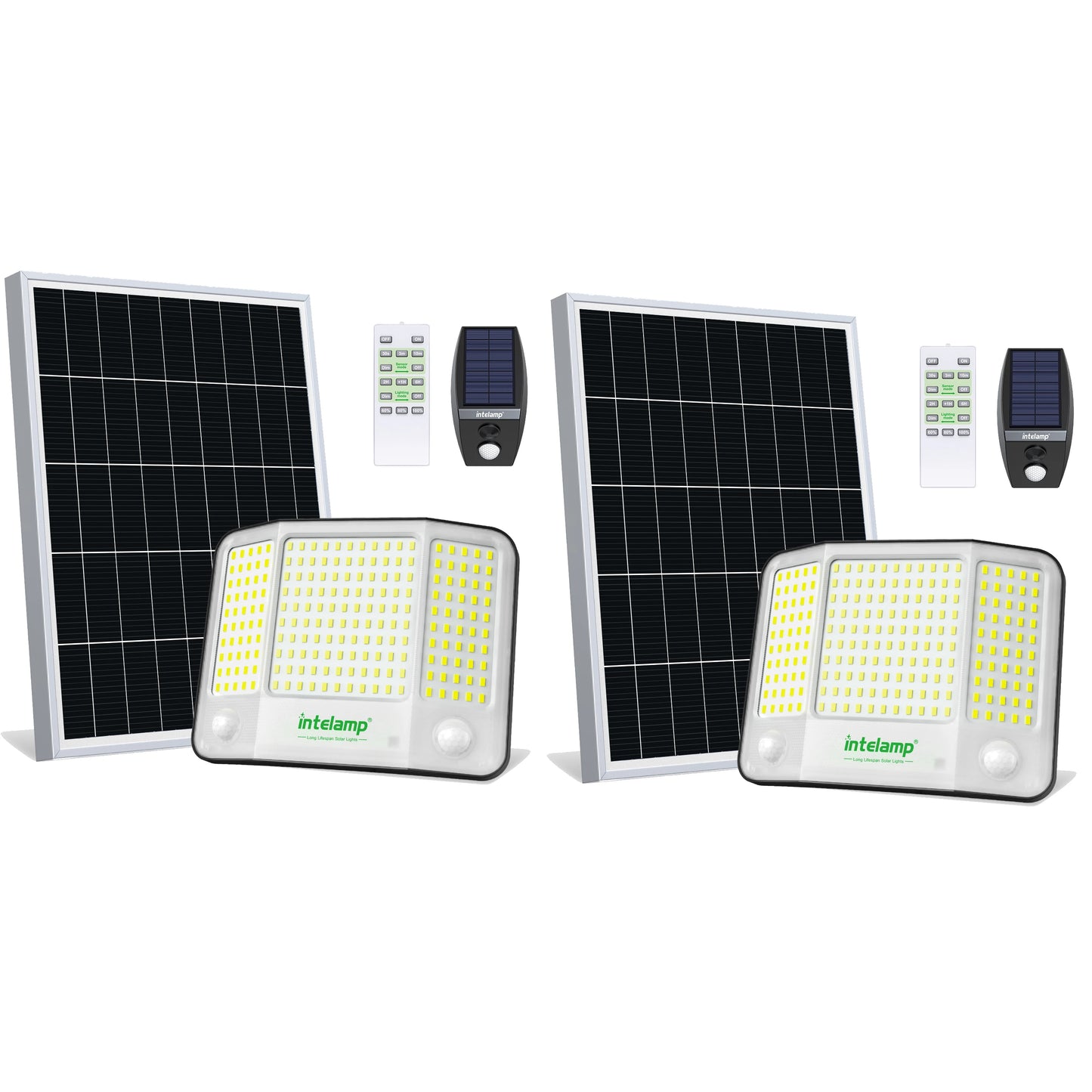 Intelamp Long Battery Life 20000mAh Solar Flood Lights Outdoor Super Larger Solar Panel 3 Motion Sensors For Garden Yard Garage