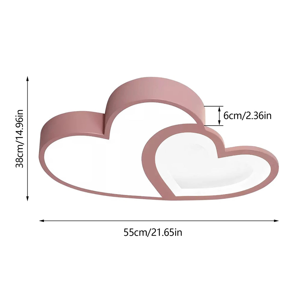 LED Ceiling Light Heart Shaped Flush Mount Lamp Acrylic Ceiling Lamp Dimmable Chandelier W/Remote 220V/110V for Children's Room