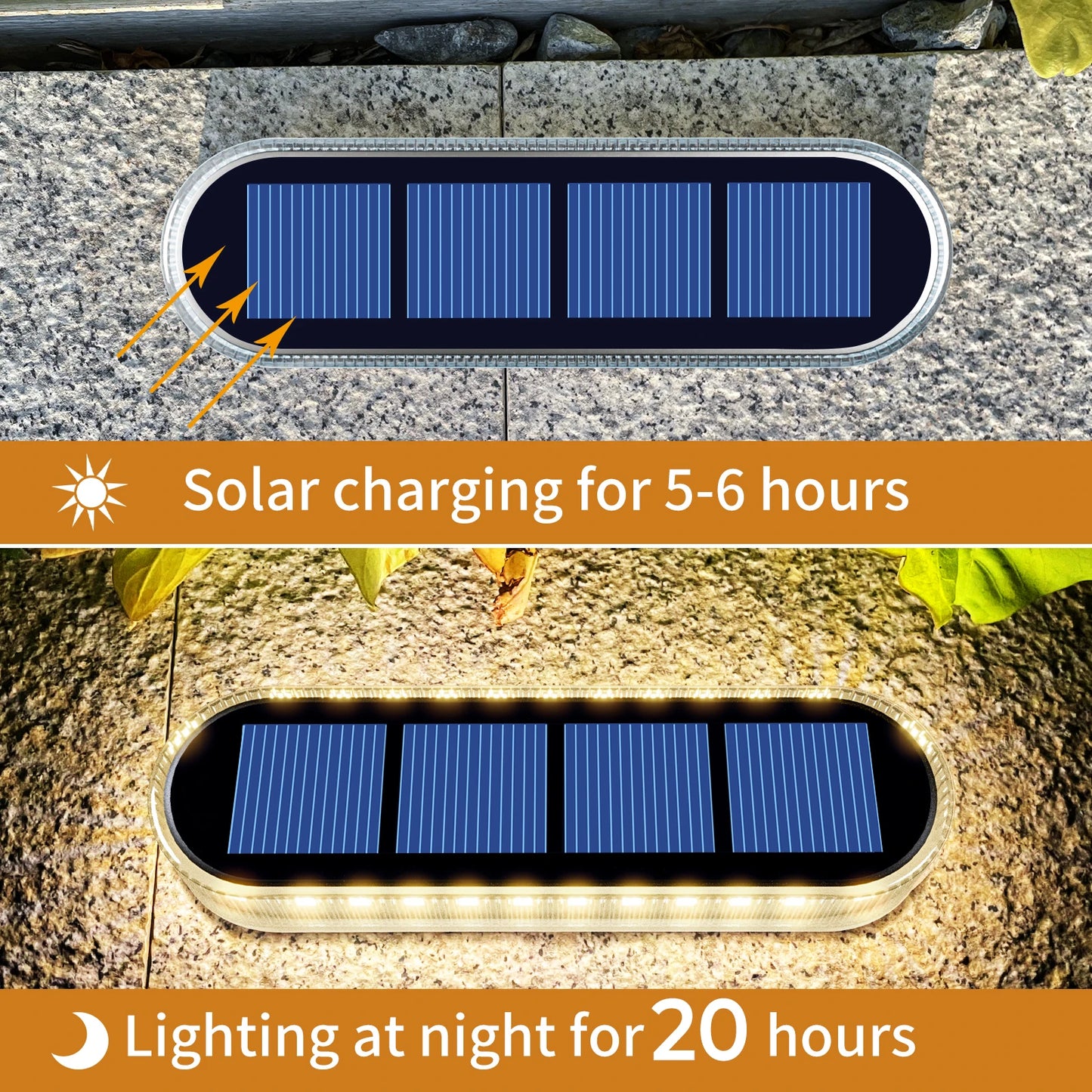 5 Years Lifespan 4 Pack Solar Deck Lights IP68 Waterproof Auto On/Off 5-Ton Anti-Pressure LED Step Lights for Garden Yard Solar Path Lighting