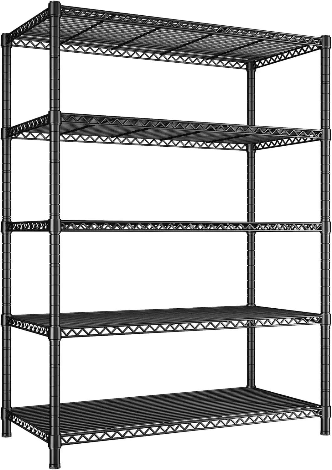 72''H Steel Wire Storage Shelves, 5-Tier Heavy Duty Metal Shelving, Adjustable Garage Rack, Customized
