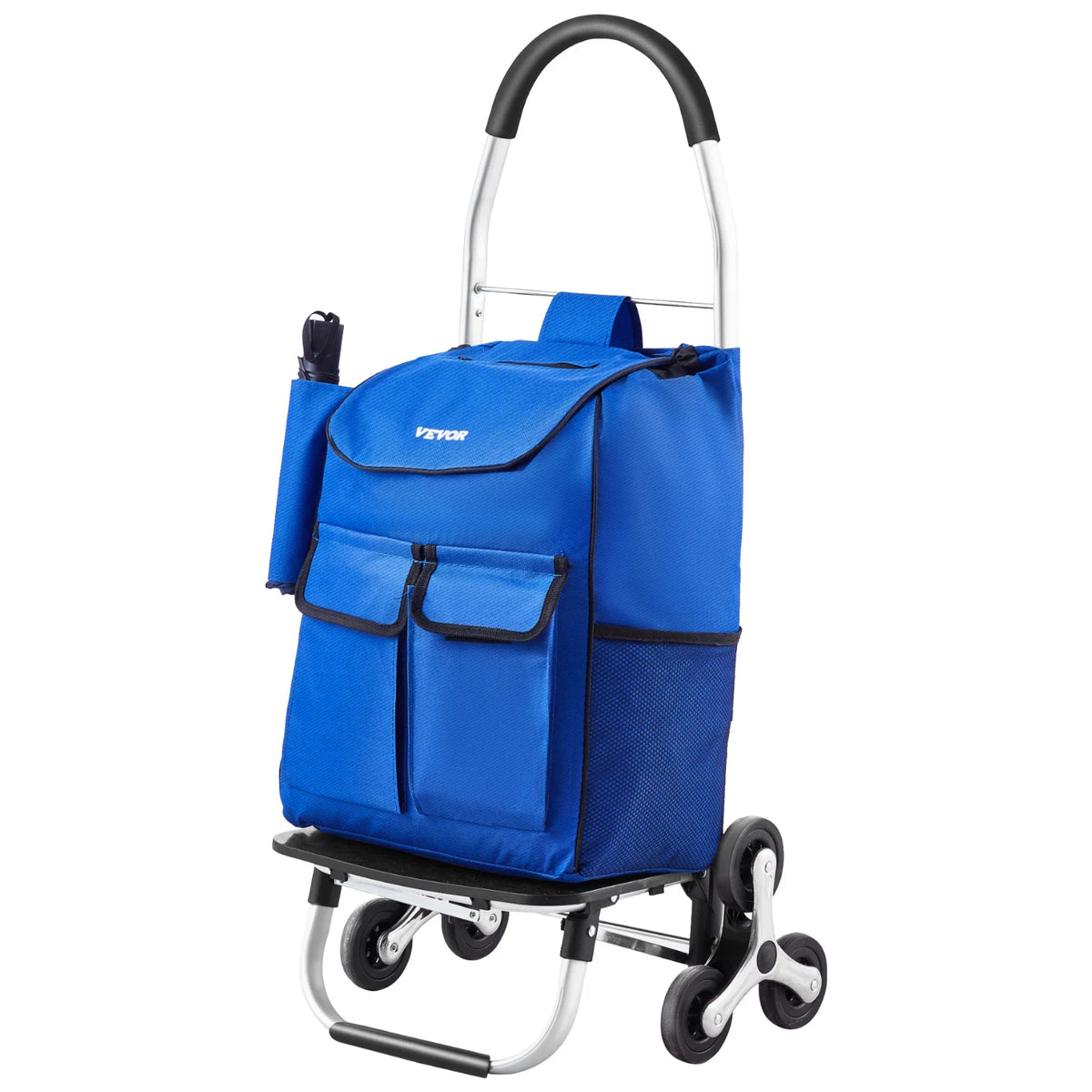 SucceBuy 36L Folding ShoppingCart Stair Climbing Handcart with 6Wheels & Oxford Cloth Bag Hand Truck for Grocery Laundry Storage