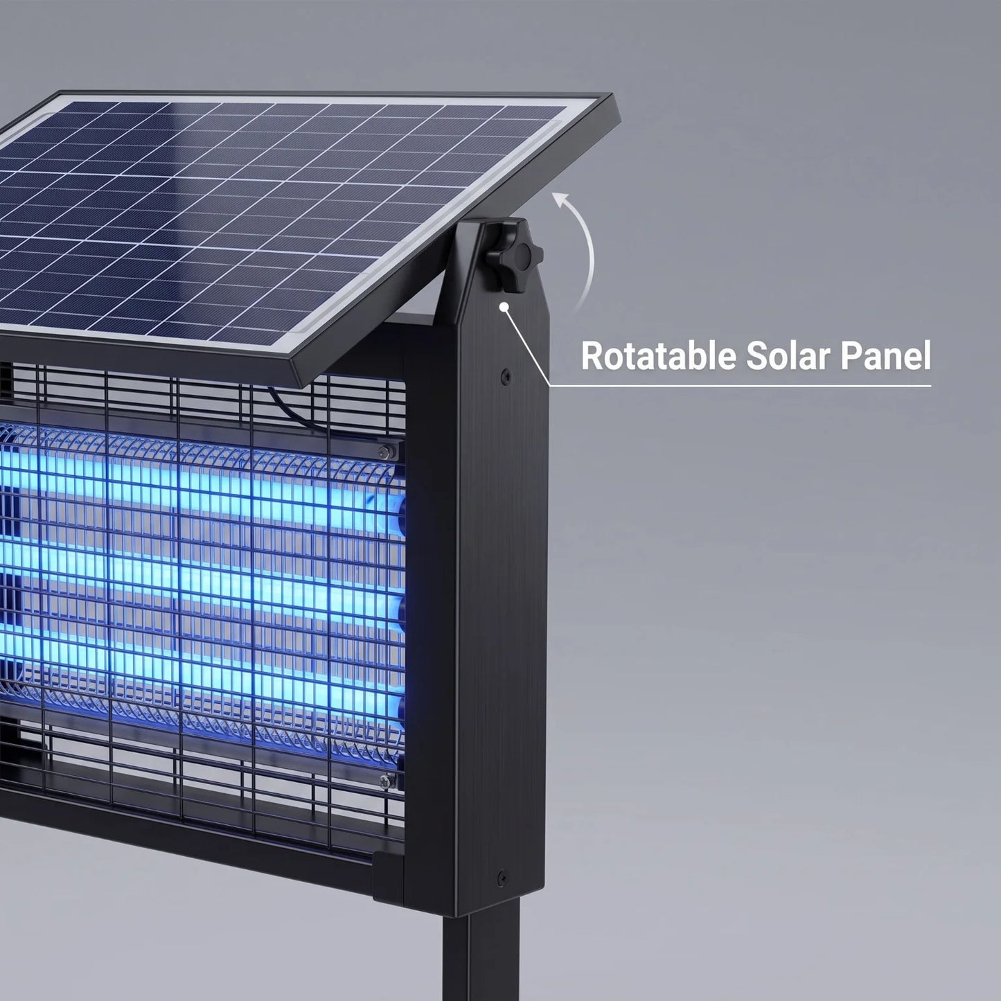 Solar Bug Zapper Outdoor IPX5 Waterproof UV Blue Light Mosquito Killer Lamp Auto Light Sensor Solar Powered Insect Fly Trap for Garden Farm Patio Yard Camping