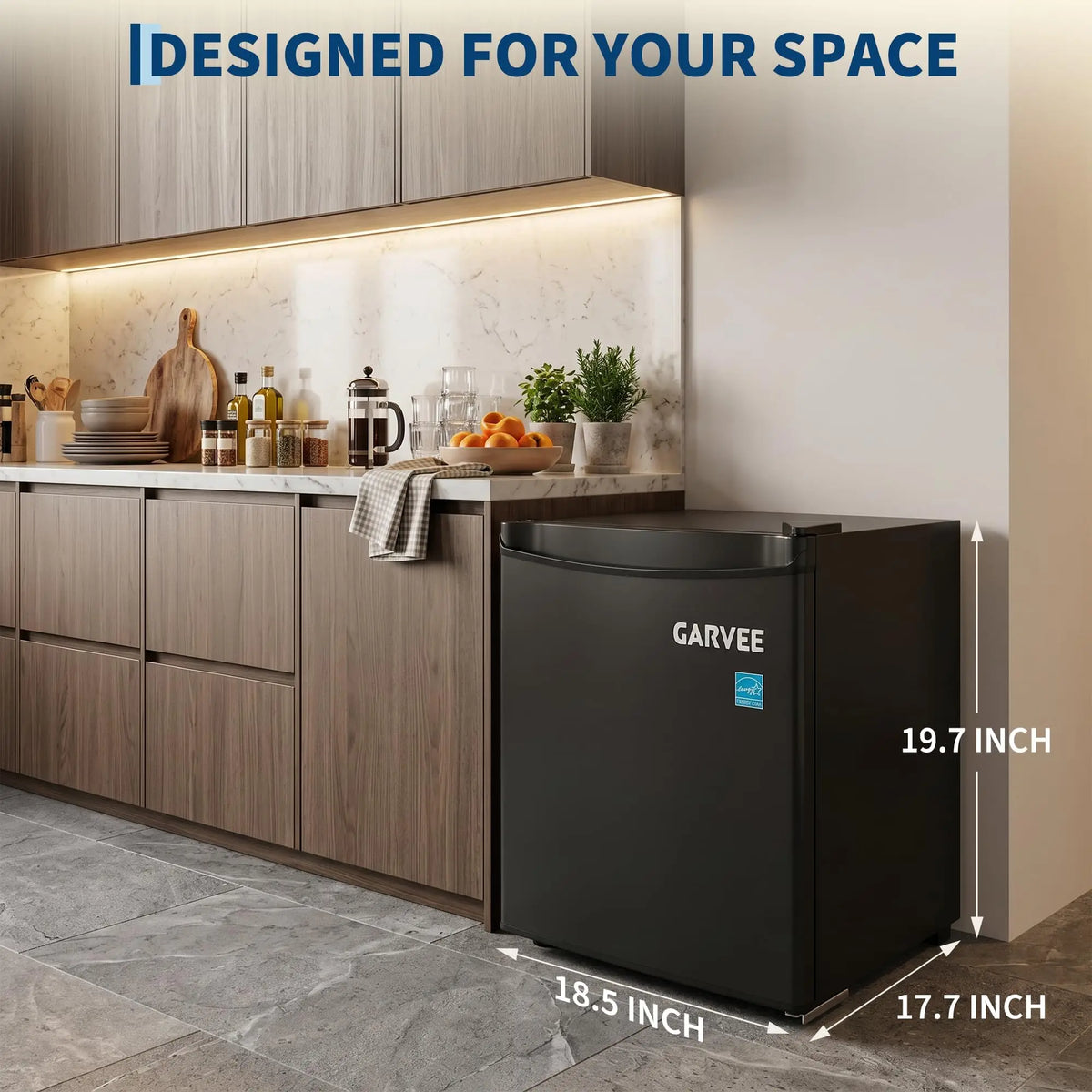 1.6 Cu. ft. Mini Refrigerator Single-Door Compact Fridge with Freezer with LED Adjustable Shelves for Dorm, Office, Bedroom, Kitchen, Bar