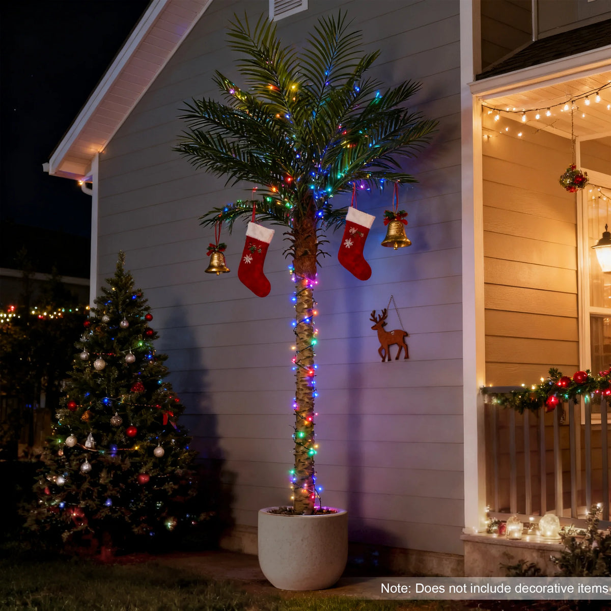 4/5/6/7/8/9FT Faux Palm Tree, Artificial Golden Cane Palm Tree Outdoor Indoor, Fake Tree for Home House Office Living Room Yard Patio