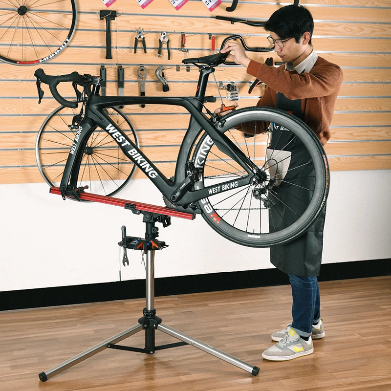 WEST BIKING Professional Mechanic Bike Repair Stand MTB Road Bicycle Maintenance Workstand Foldable Adjustable Wash Bike Rack