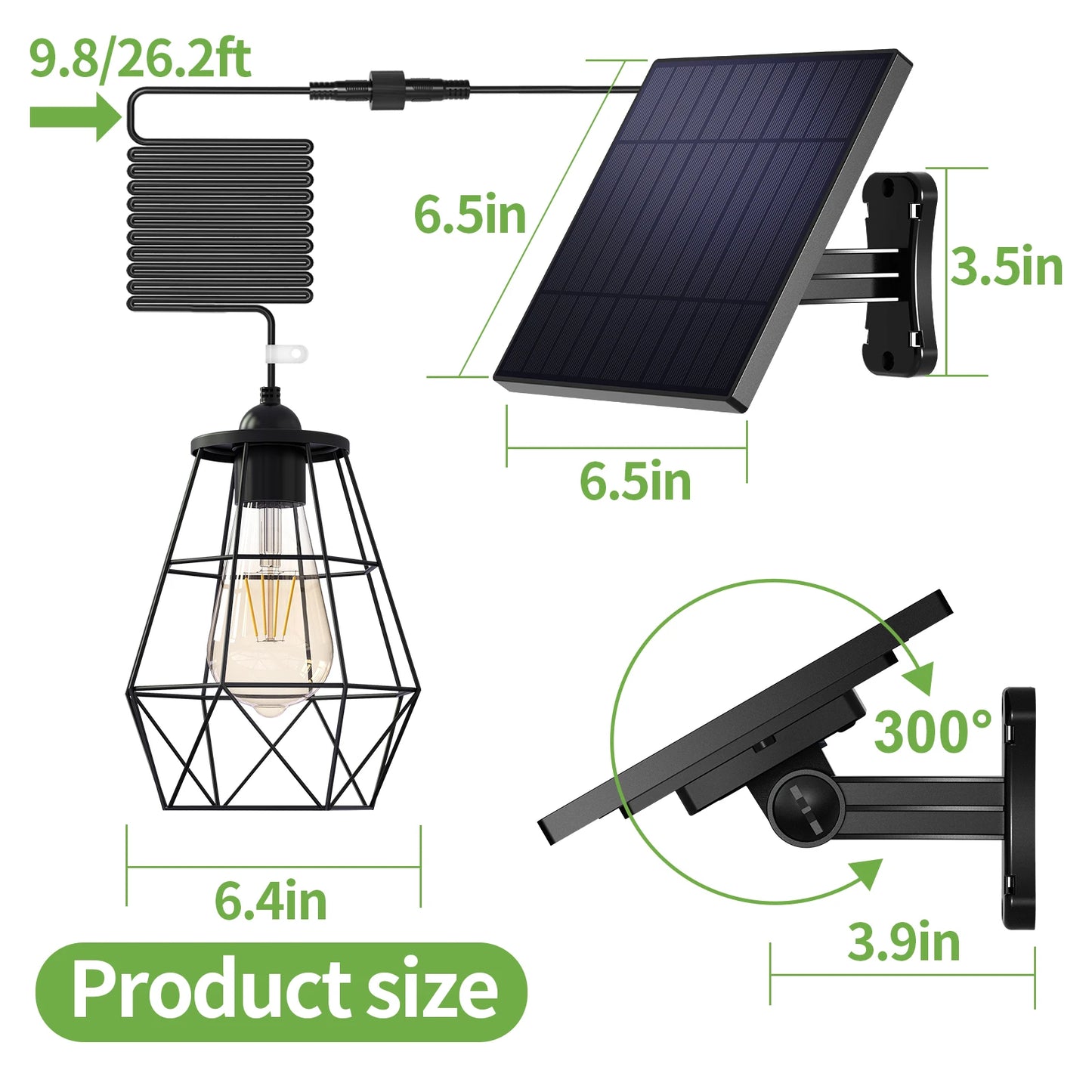 Intelamp 4000mah Solar Pendant Lights Indoor & Outdoor Bright Waterproof Solar Shed Lights For Bedroom Living Room Garden Yard